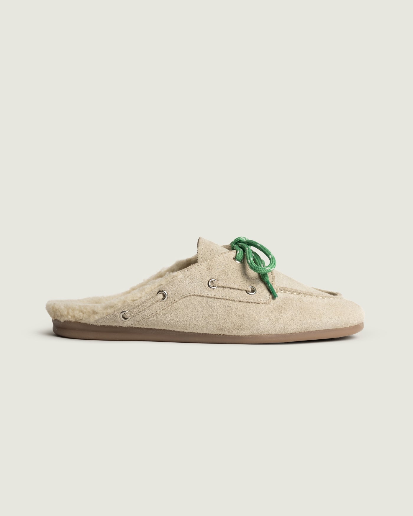 Boat Loafer Mule Fur - Suede | Light taupe