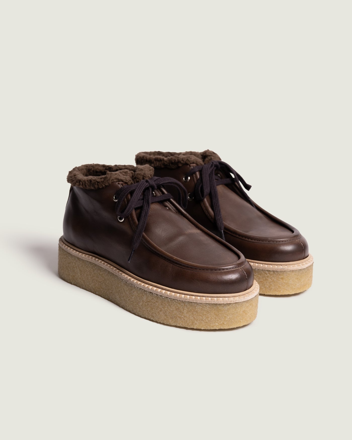 Chukka Shearling - Leather | Brown