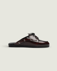 Boat Loafer Mule - Brushed Leather | Burgundy