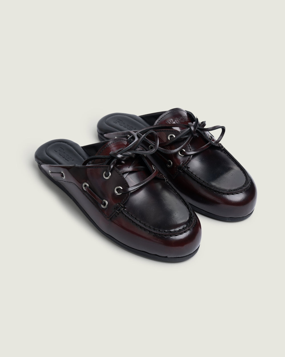 Boat Loafer Mule - Brushed Leather | Burgundy