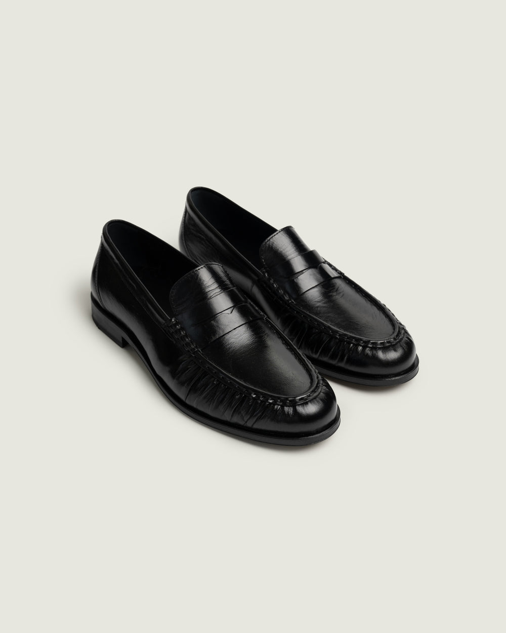Penny Loafer Wrinkle - Leather | Black