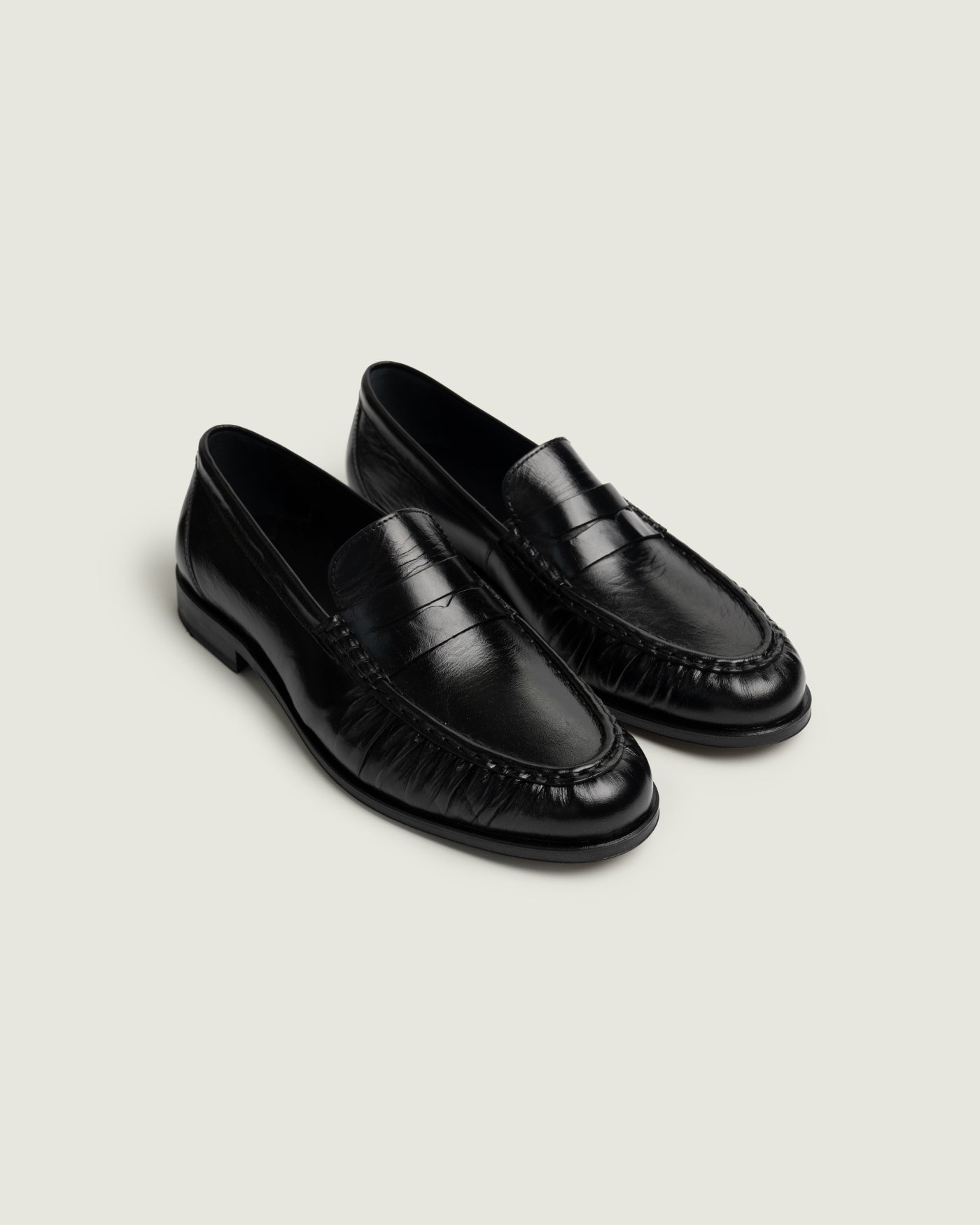 Penny Loafer Wrinkle - Leather | Black