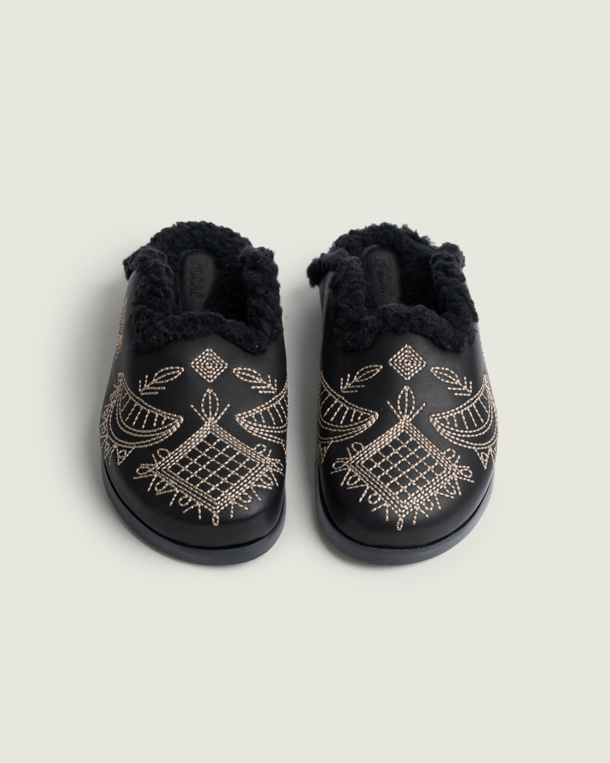 Mule Bohemian - Leather/Fur | Black