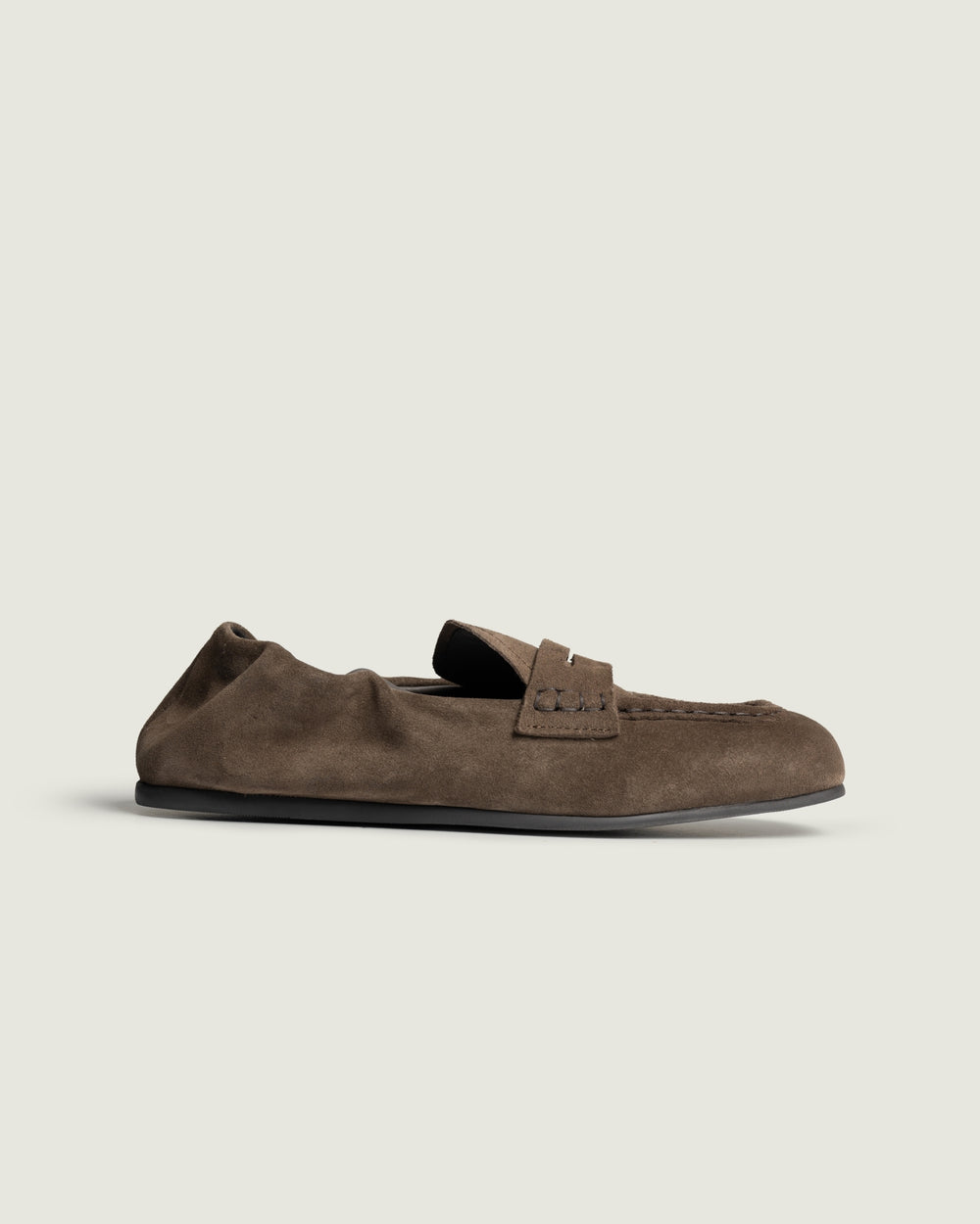 Penny Loafer Square - Suede | Dark brown