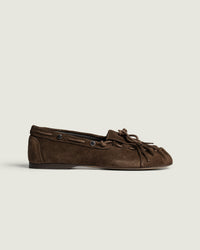 Fringe Moccasin | Dark brown