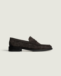 College Penny Loafer - Suede | Dark brown