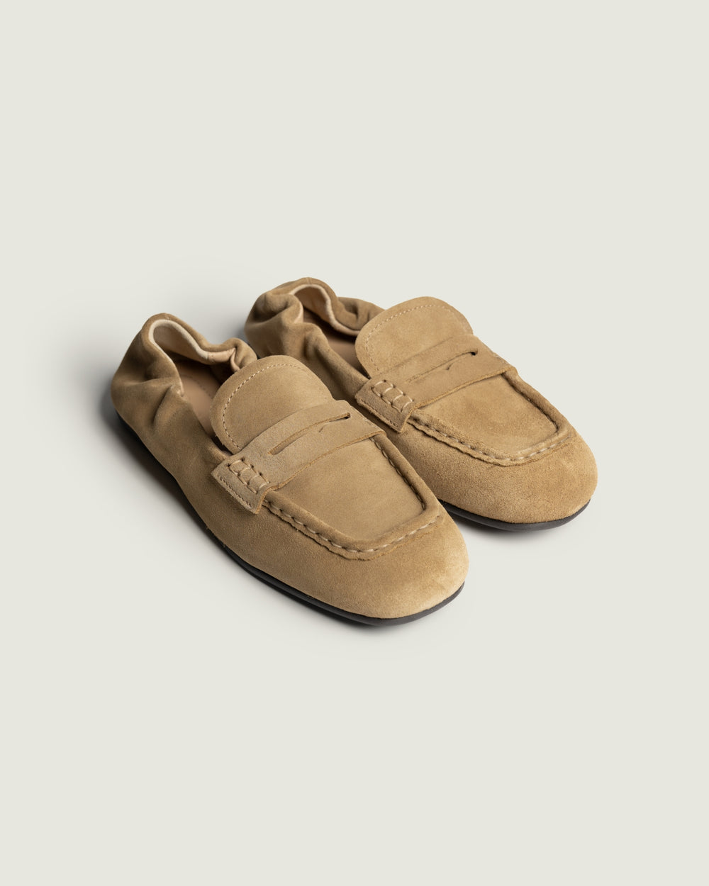 Penny Loafer Square - Suede | Light camel