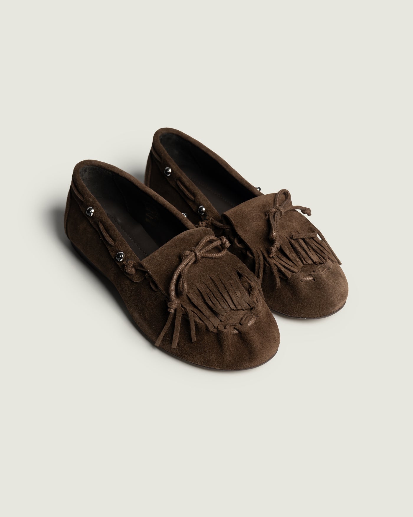 Fringe Moccasin | Dark brown