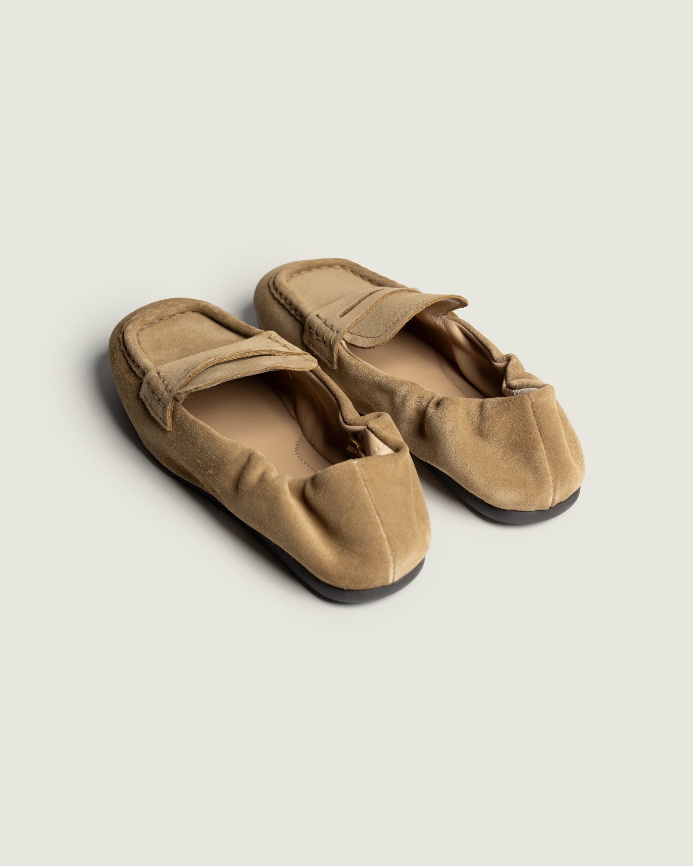 Penny Loafer Square - Suede | Light camel