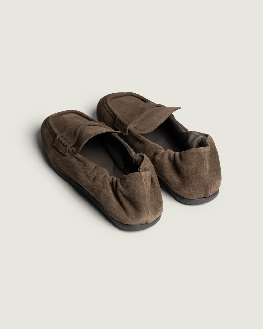 Penny Loafer Square - Suede | Dark brown