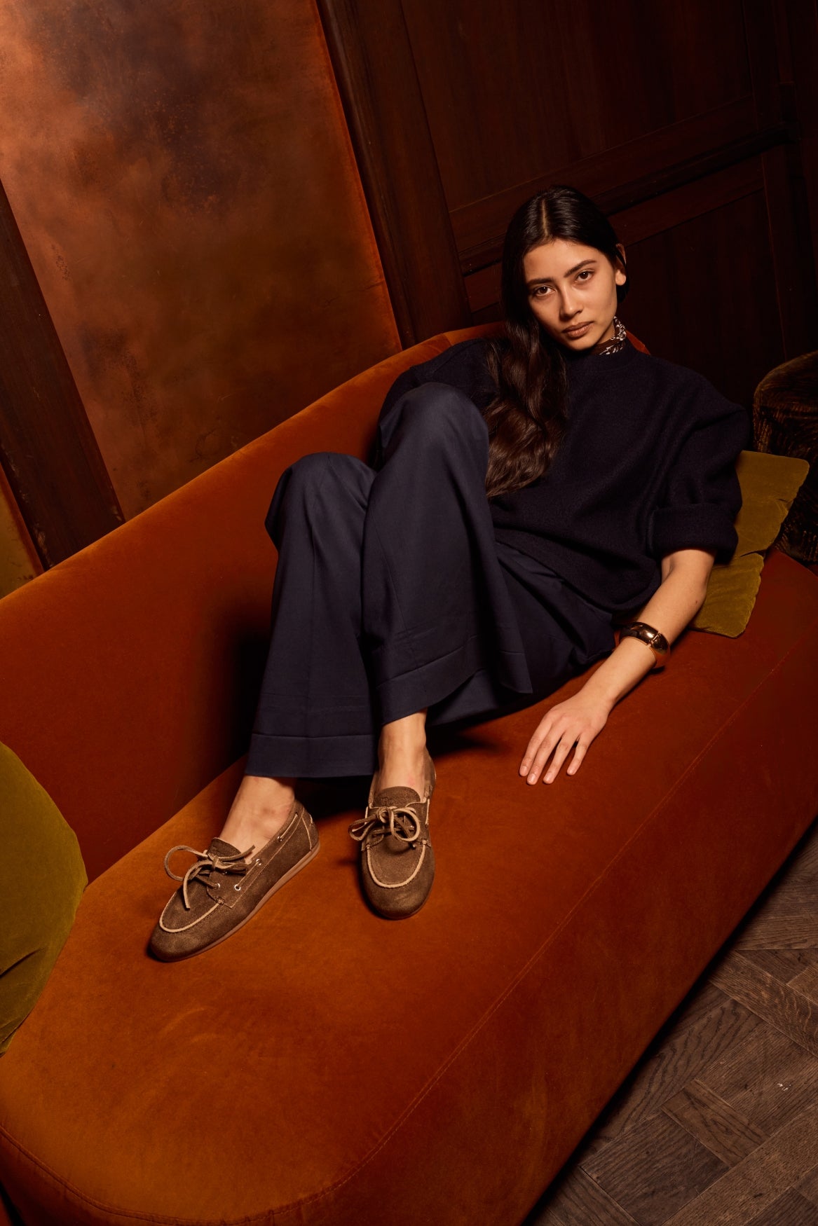 Boat Loafer Brushed - Suede | Dark brown