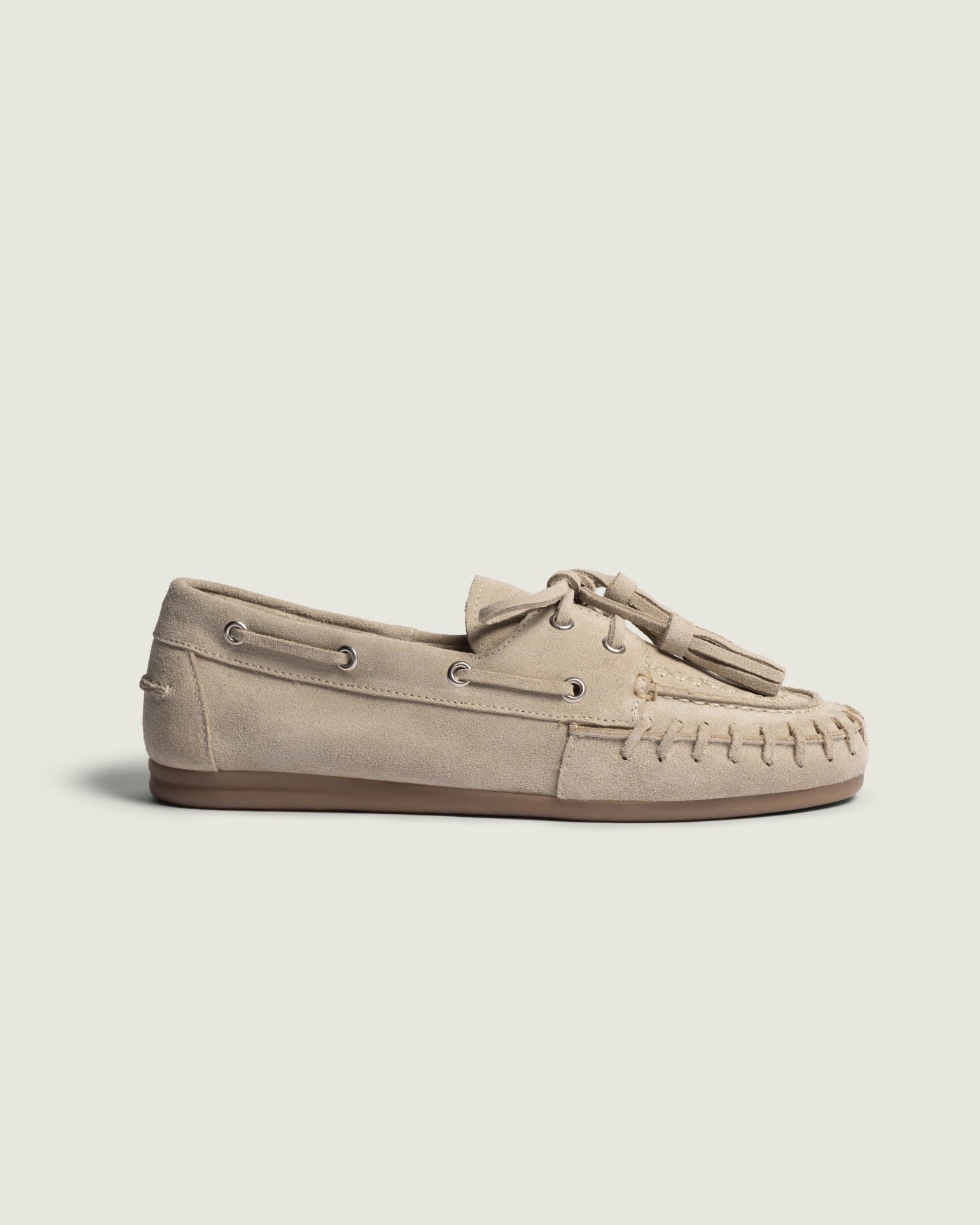 Boat Loafer Fringe Brushed | Light taupe