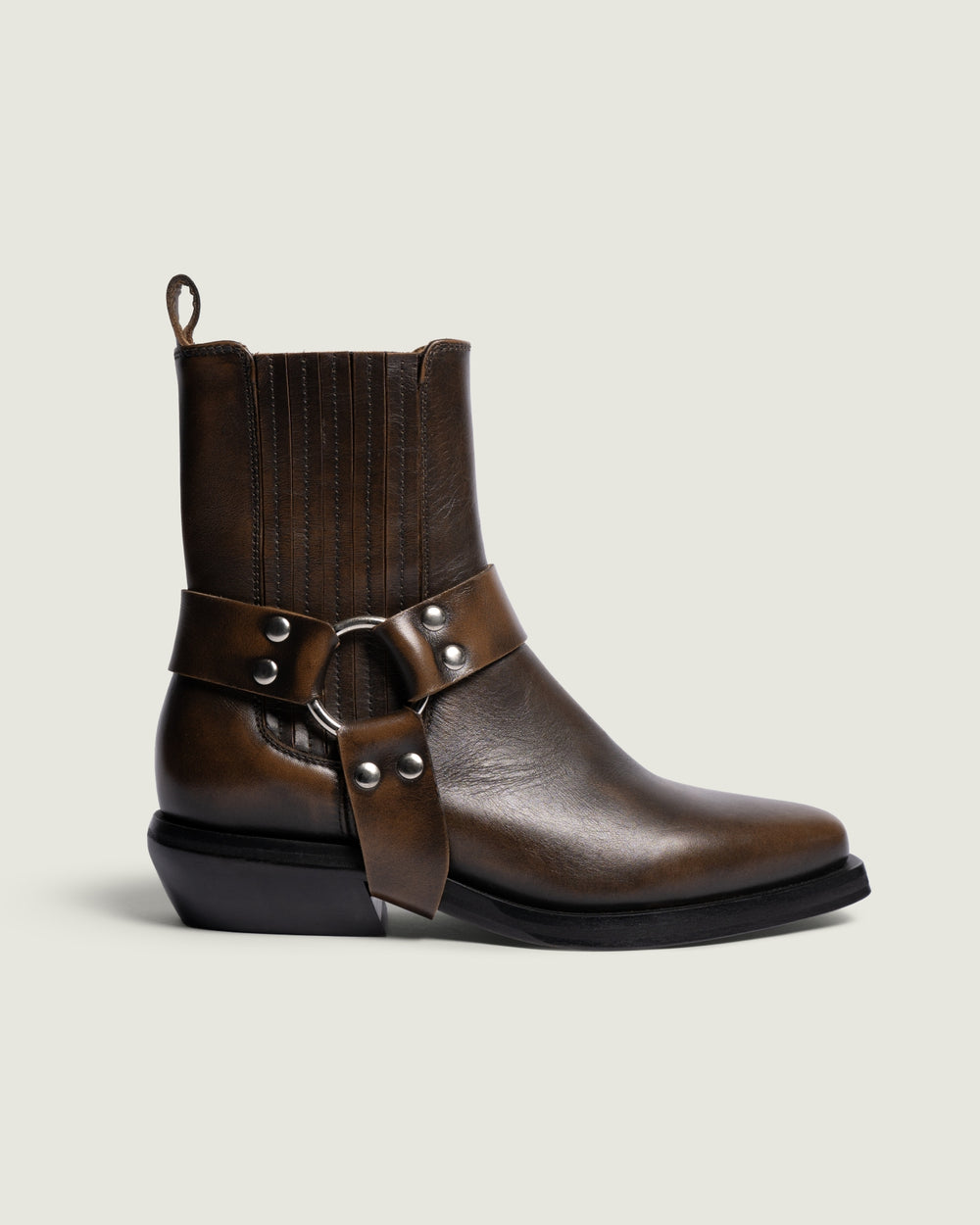 Texan Buckle Boot | Vintage brown