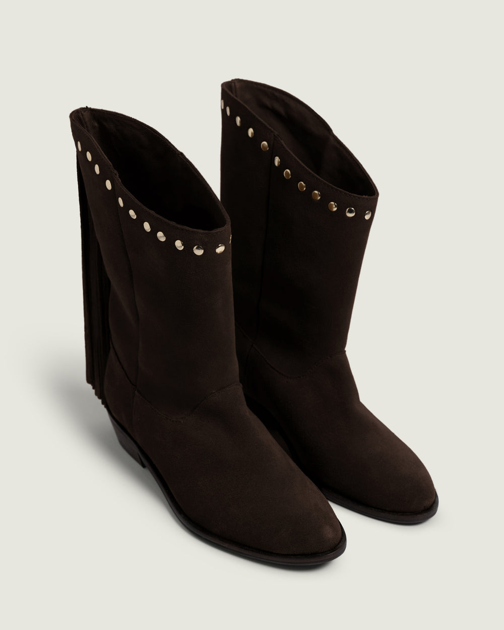 Fringe Boot - Suede | Dark brown