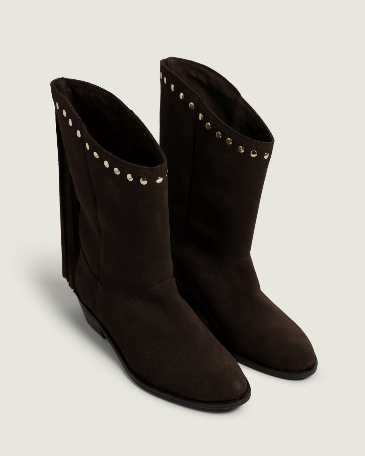 Fringe Boot - Suede | Dark brown