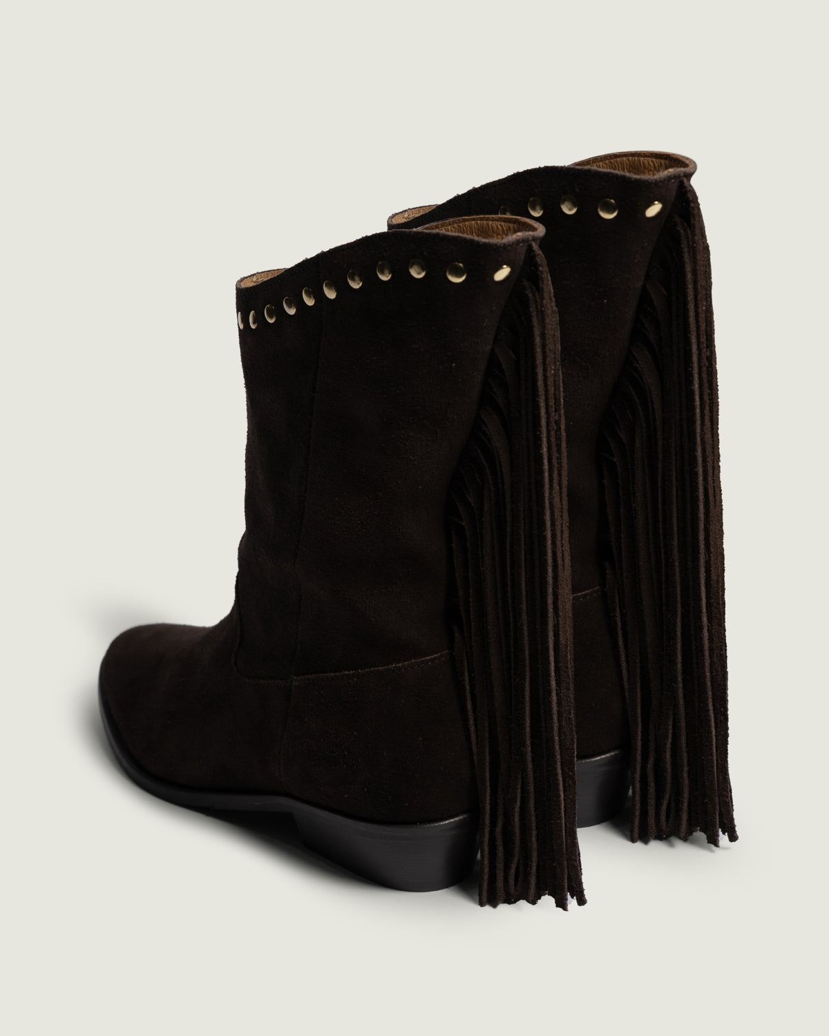 Fringe Boot - Suede | Dark brown