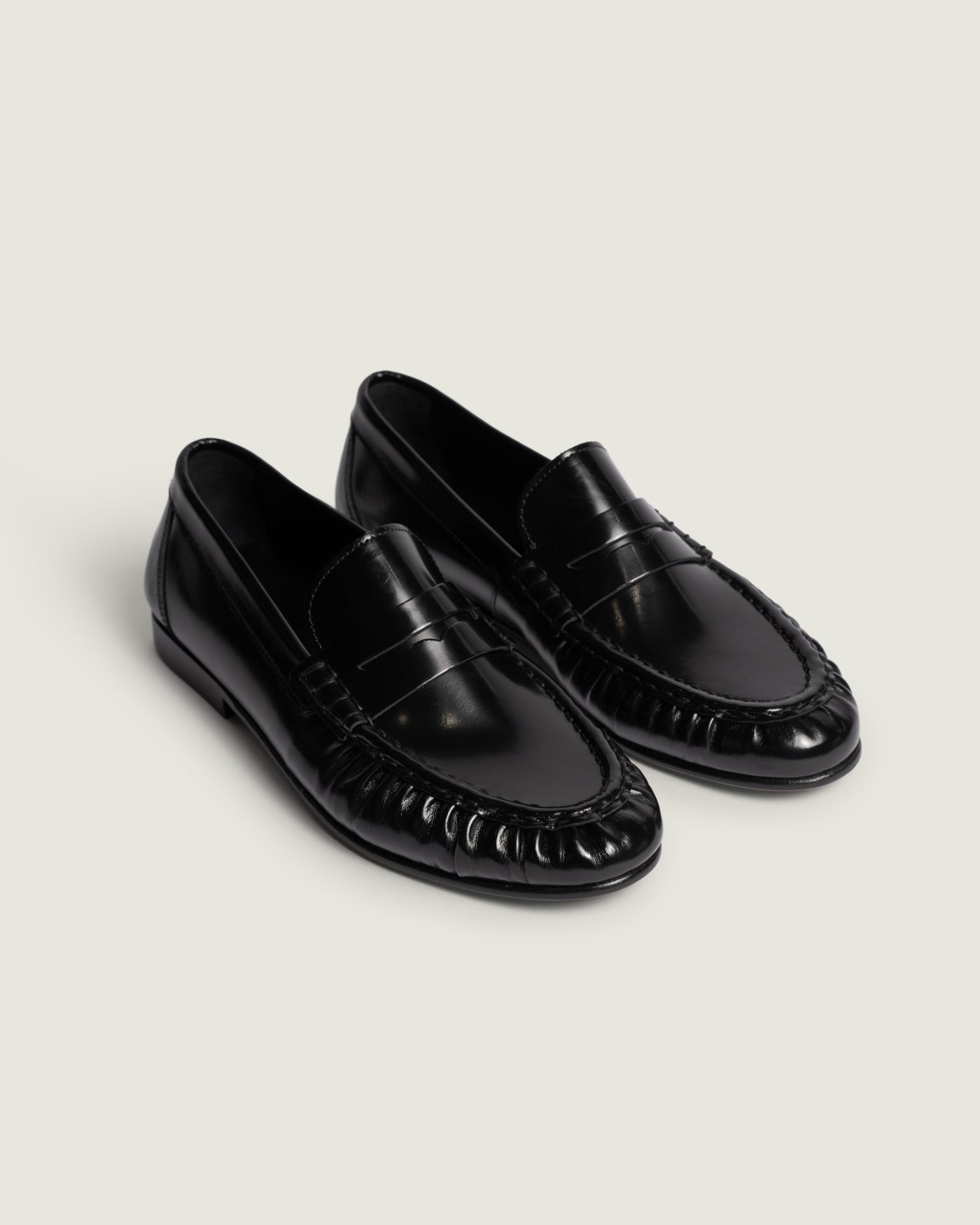 Penny Loafer Wrinkle - Box Leather | Polished black