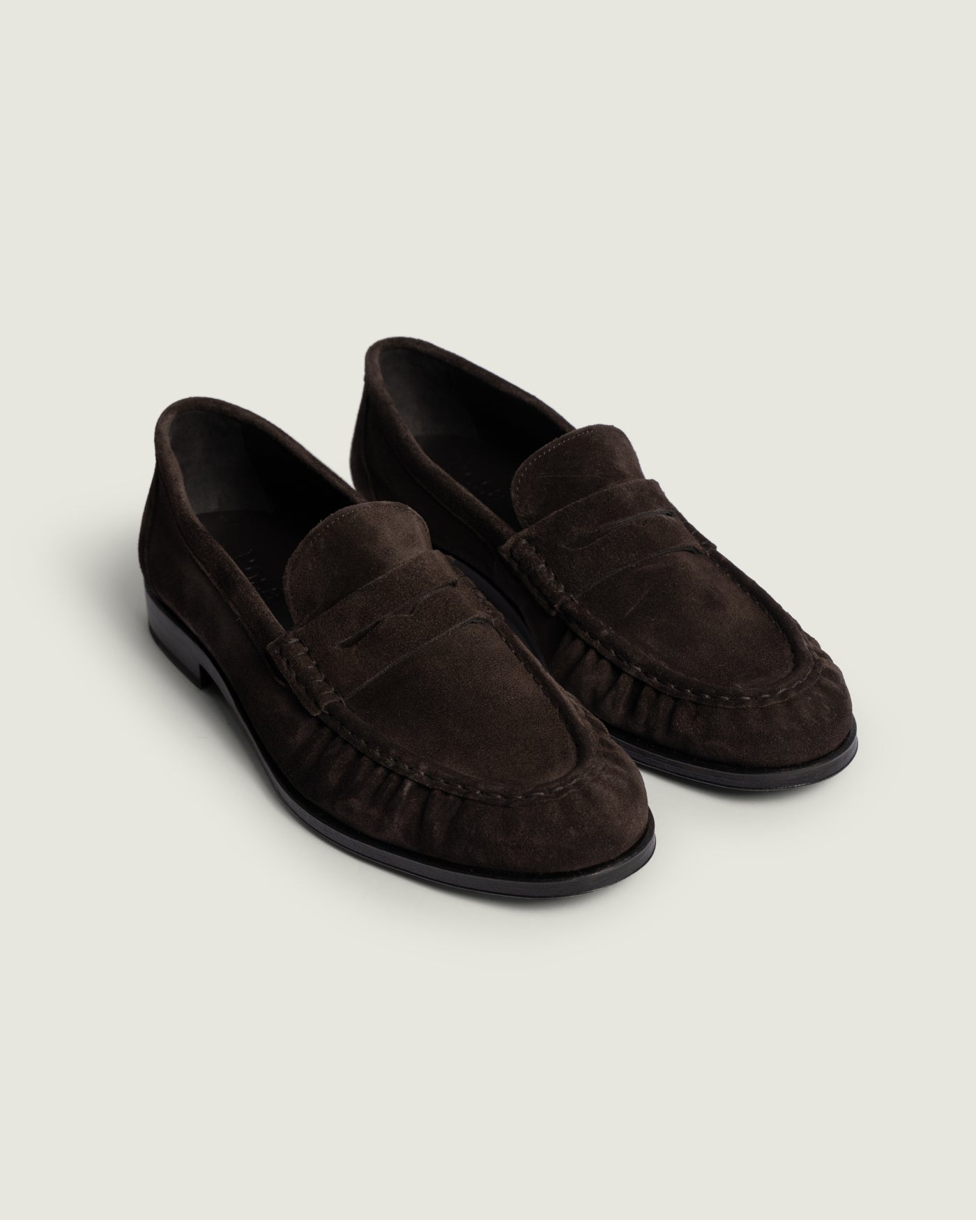 Penny Loafer Wrinkle - Suede | Dark brown