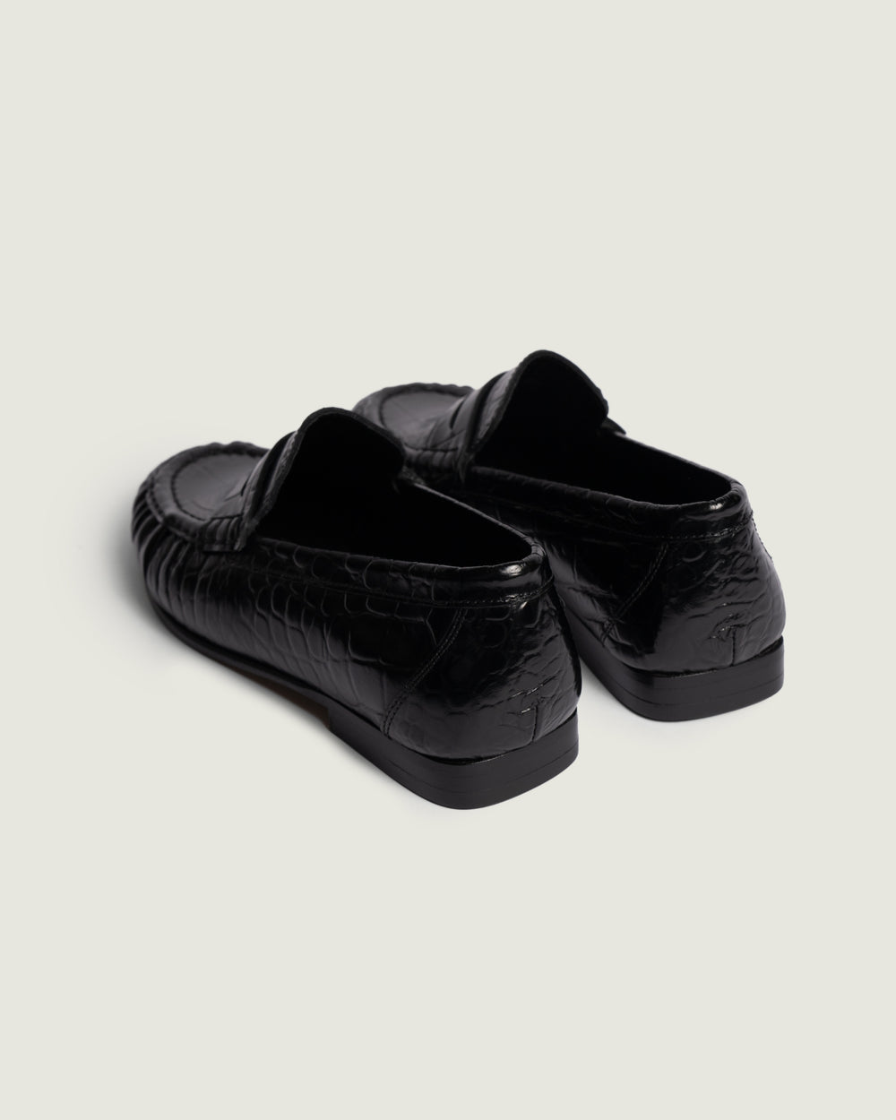 Penny Loafer Wrinkle Croco | Black
