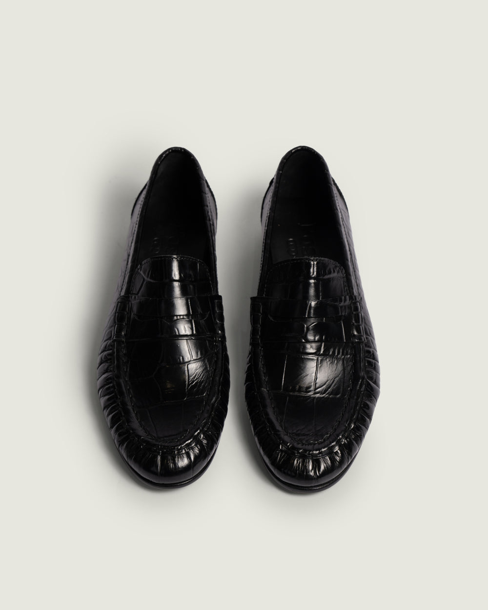 Penny Loafer Wrinkle Croco | Black