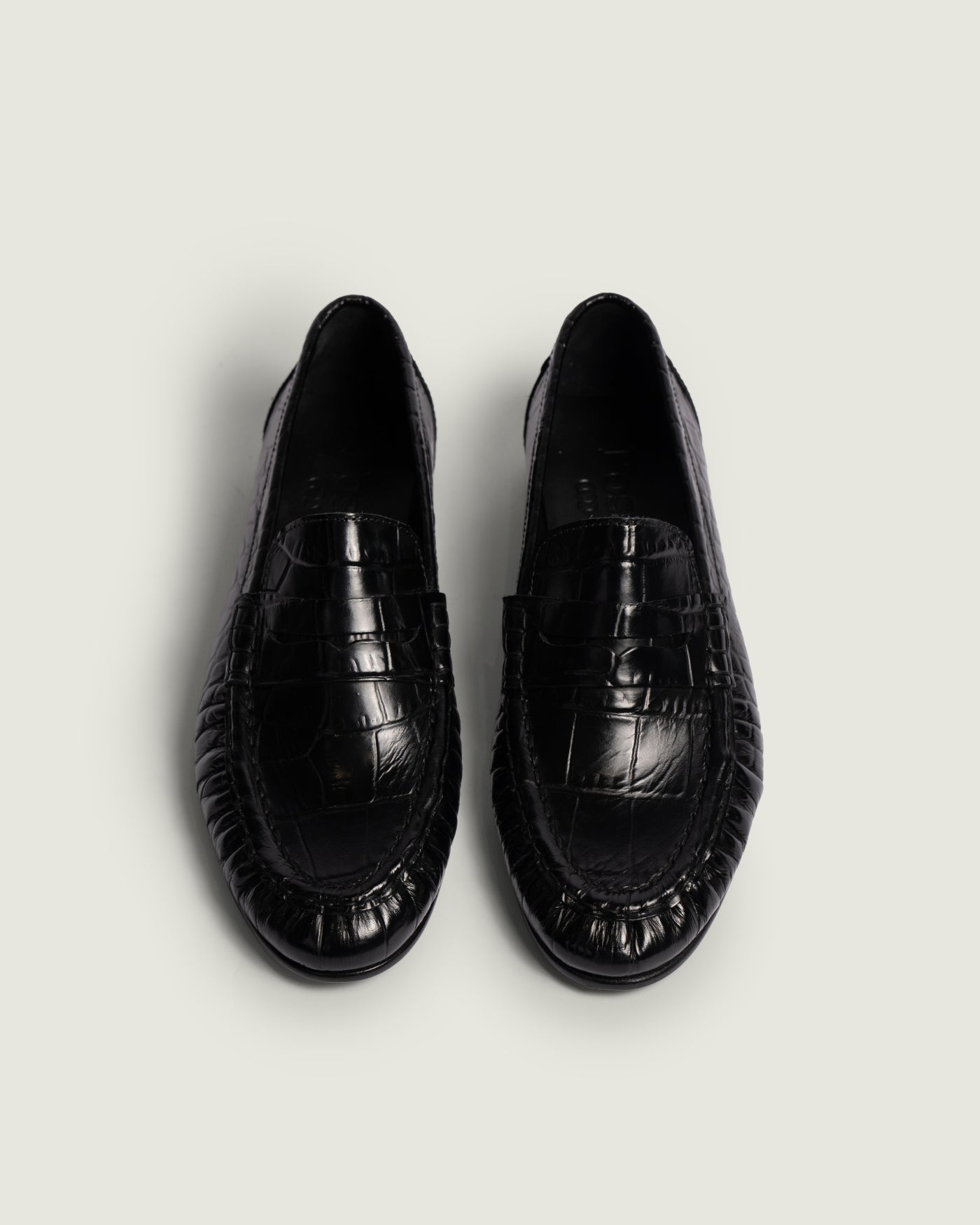 Penny Loafer Wrinkle Croco | Black