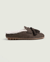 Tassel Driving Mule - Nubuck | Stone Mocca