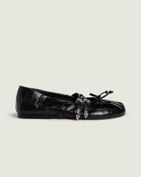 Vita Ballerina Western - Croco Leather | Black