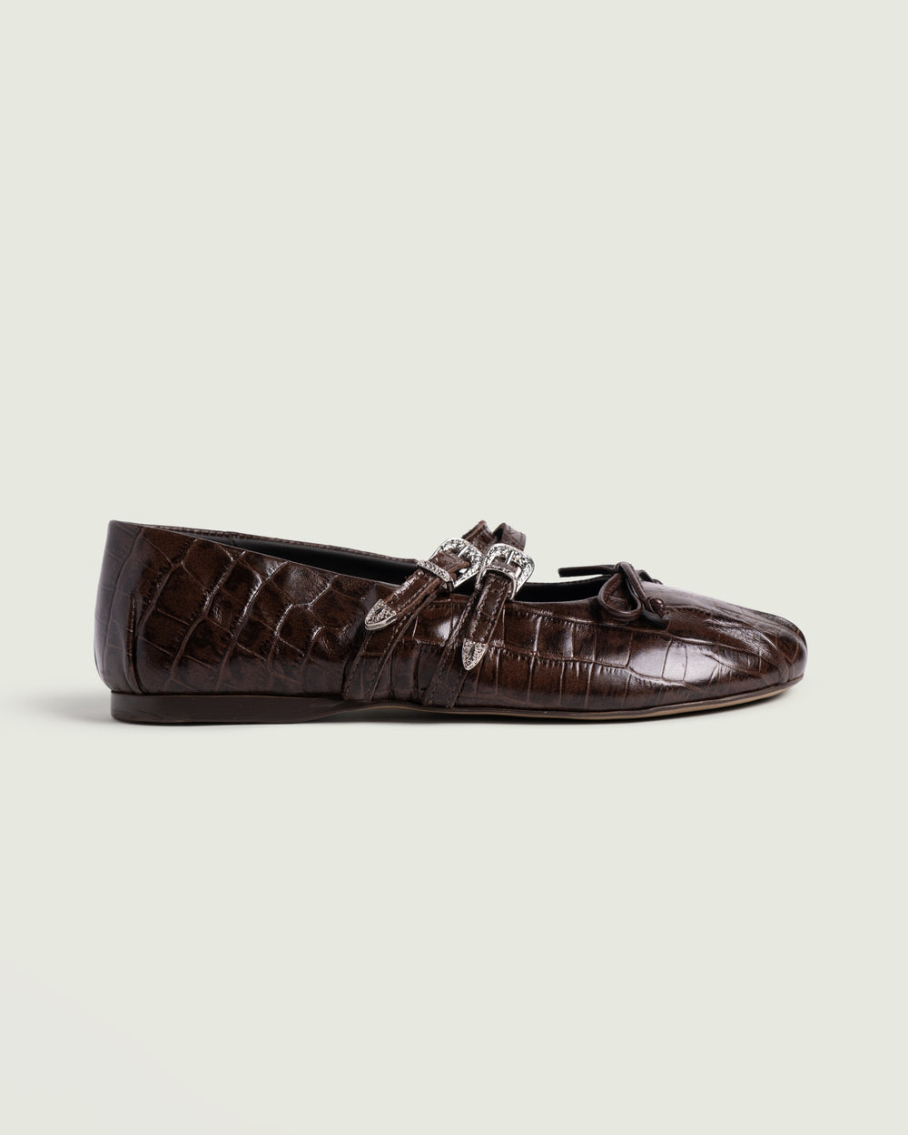 Vita Ballerina Western - Croco Leather | Dark brown