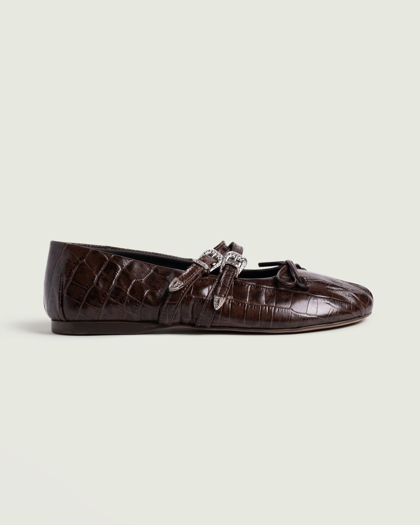Vita Ballerina Western - Croco Leather | Dark brown