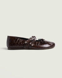 Vita Ballerina Western - Croco Leather | Dark brown