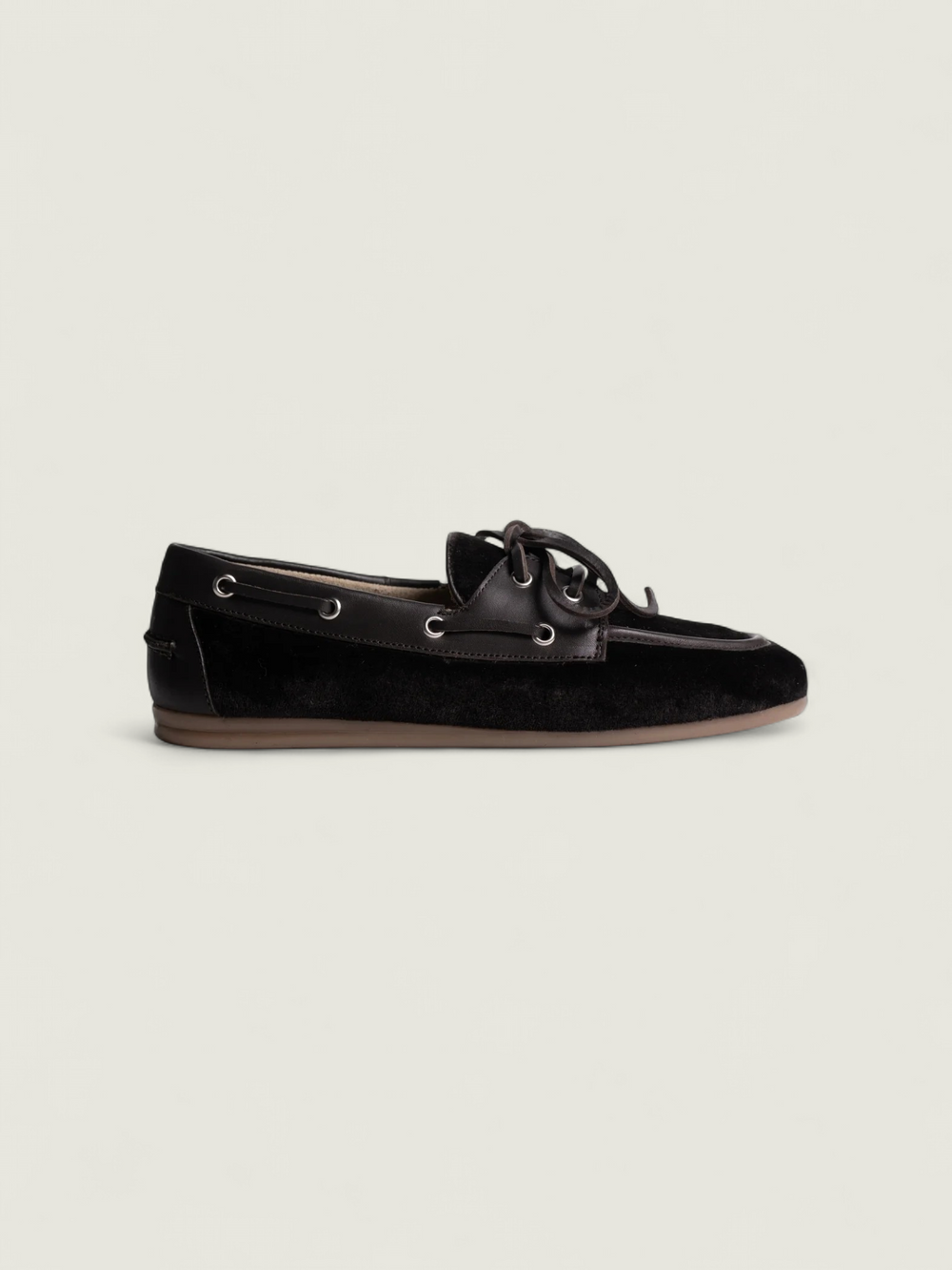 Boat Loafer Velvet | Dark brown