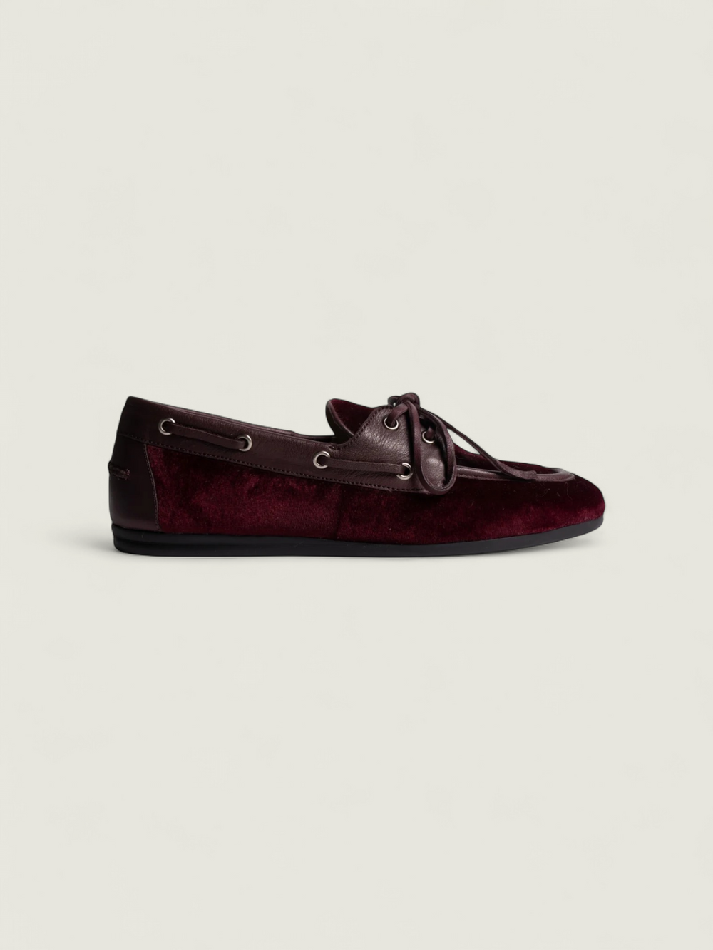 Boat Loafer Velvet | Burgundy