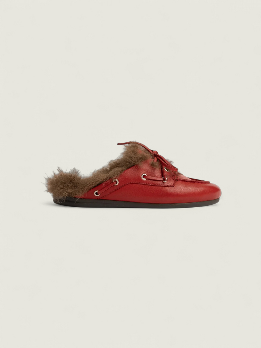 Boat Loafer Mule Hairy Fur - Soft leather | Ferrari