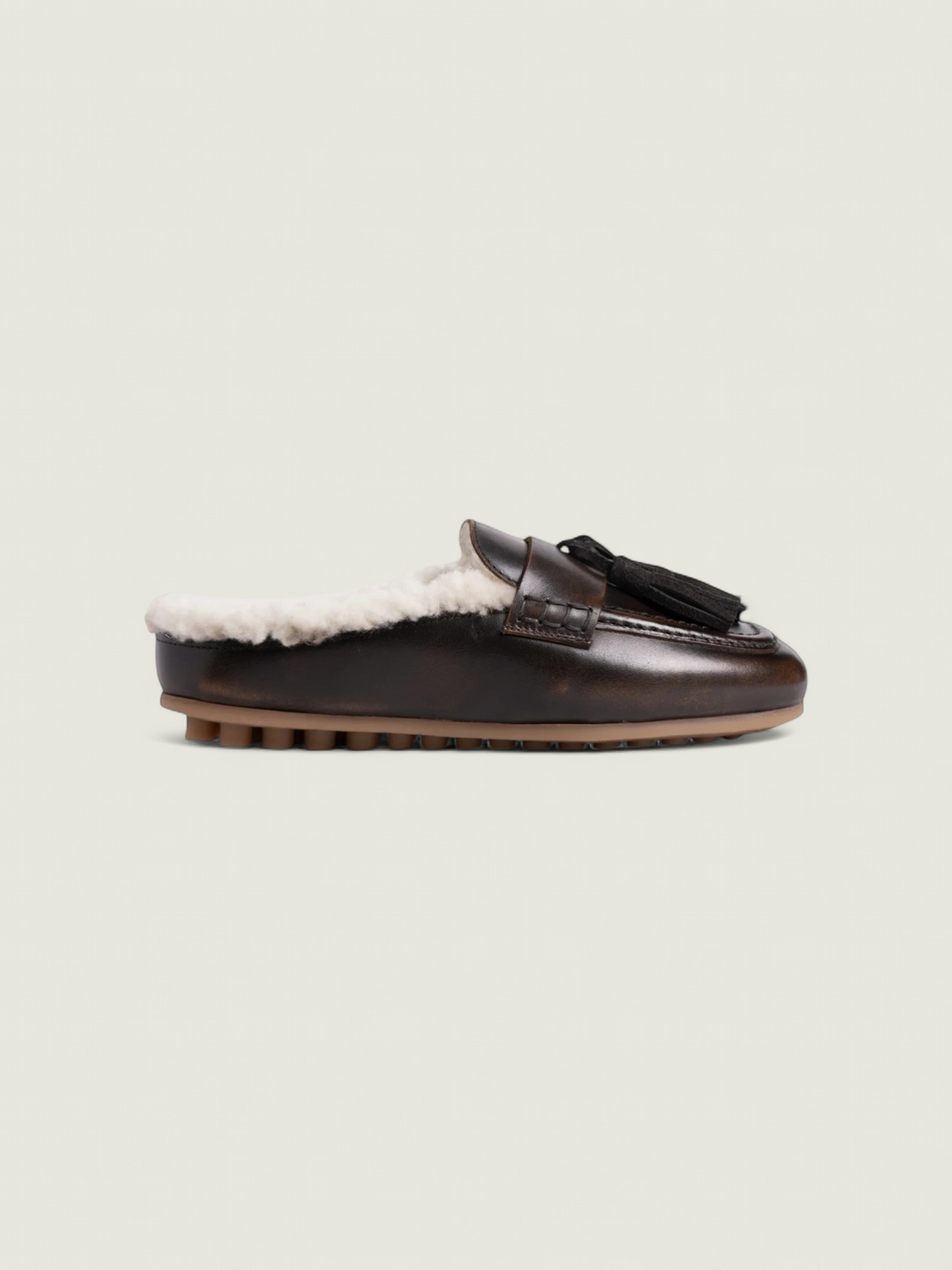 Tassel Driving Mule - Leather | Coffee
