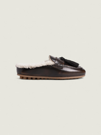 Tassel Driving Mule - Leather | Coffee