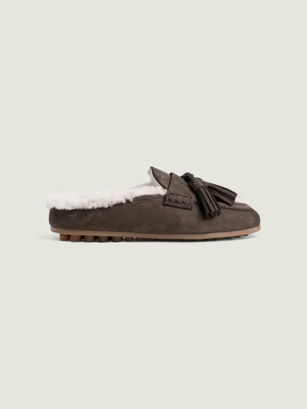 Tassel Driving Mule - Nubuck | Stone Mocca
