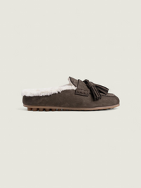Tassel Driving Mule - Nubuck | Stone Mocca